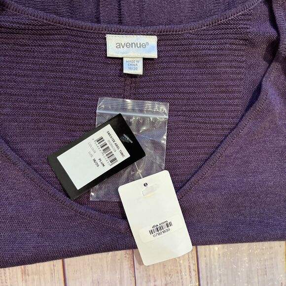 NWT Avenue Sweater Ariel Oversized Tunic Dress Size 18/20 Color Plum - Picture 6 of 9